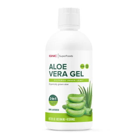 Aloe Vera Gel organic pentru digestie detoxifiere si imunitate SuperFoods, 946ml, GNC