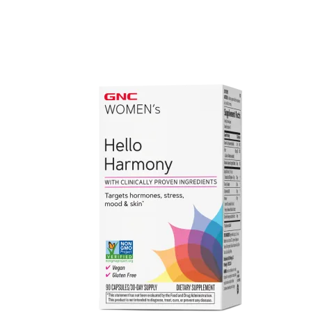 Women's Hello Harmony PMS Formula pentru echilibrul hormonal emotional si elasticitatea pielii, 90 capsule, GNC
