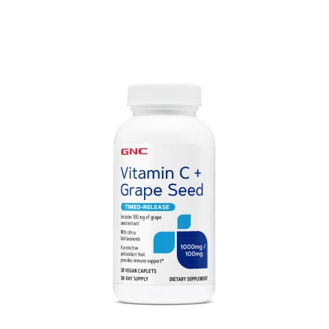 Vitamina C 1000mg cu Bioflavonoide si Extract din Seminte de Struguri cu Eliberare Prelungita, 30 tablete, GNC
