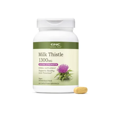 Silimarina 1300mg Herbal Plus® Milk Thistle, 60 tablete, GNC