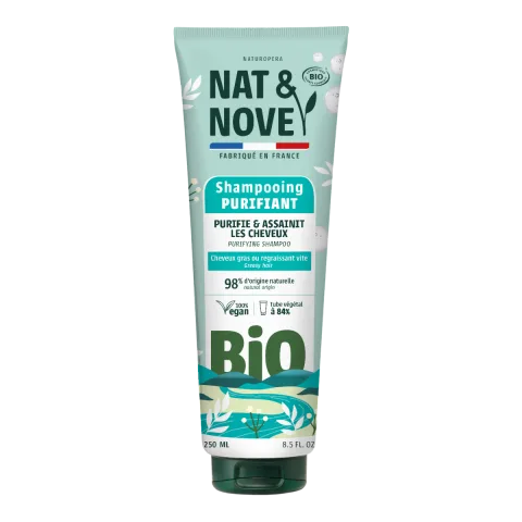 Sampon purifiant pentru par gras cu extract de urzica Bio, 250ml, Nat&Nove