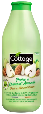 Gel de dus si Lapte de baie cu pere si migdale, 750ml, Cottage