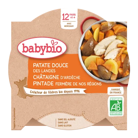 Meniu cartofi dulci, castane si bibilica Bio, 230g, BabyBio