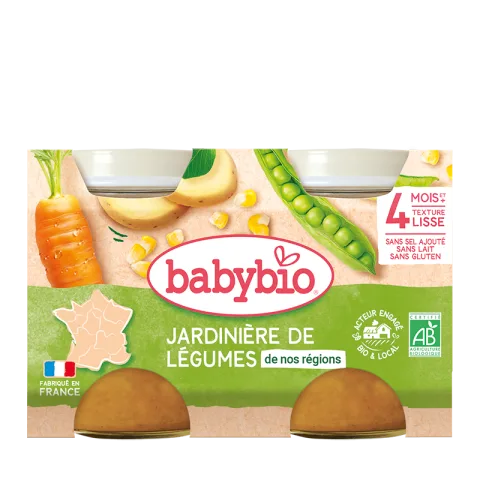 Piure din legume verzi +4 luni Bio, 2 x 130g, BabyBio