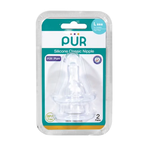 Set tetine silicon Classic marime L +6 luni, 2 bucati, PUR
