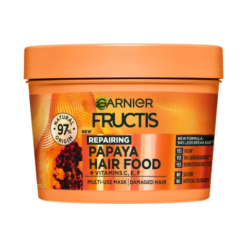 Masca reparatoare pentru parul deteriorat Hair Food Papaya, 390ml, Fructis
