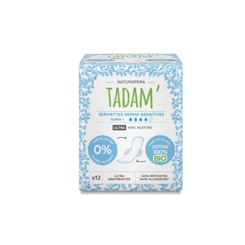 Absorbante BIO hipoalergenice Ultra Super+, 12 bucati, Tadam