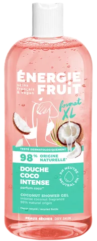 Gel de dus nutritiv pentru piele foarte uscata cu ulei de cocos organic si unt de shea, 500ml, Energie Fruit