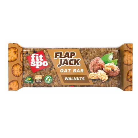 Baton de ovaz cu nuci Flapjack, 80g, FitSpo