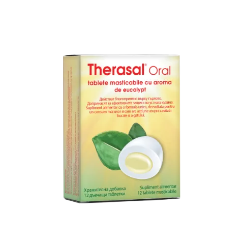 Therasal Oral cu aroma de eucalipt, 12 tablete masticabile, Vedra