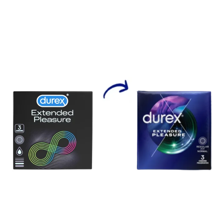 Prezervative Extended Pleasure, 3 bucati, Durex