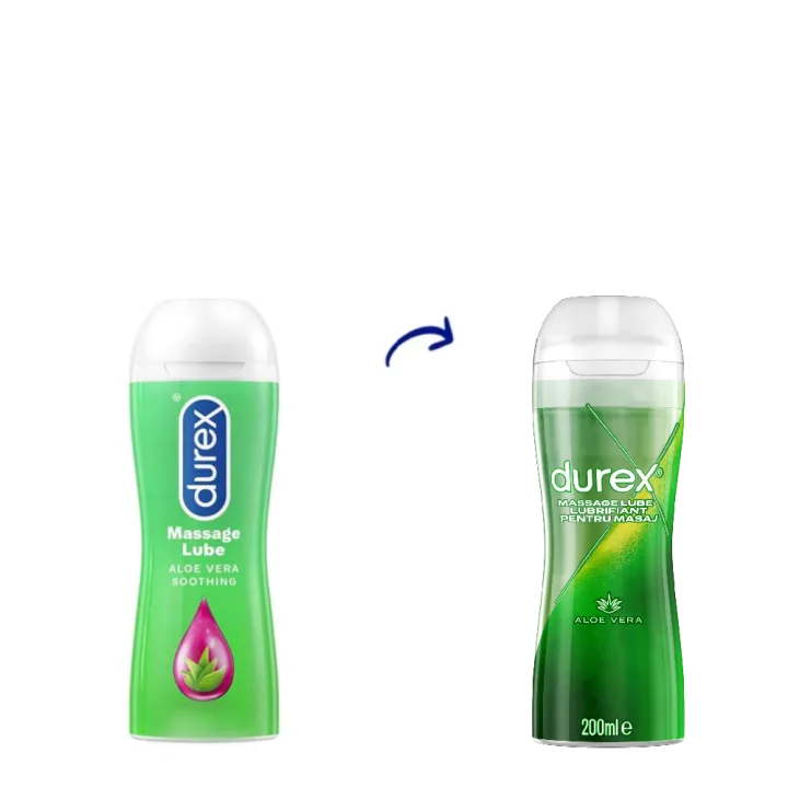 Gel lubrifiant pentru masaj 2 in 1 cu aloe vera, 200ml, Durex
