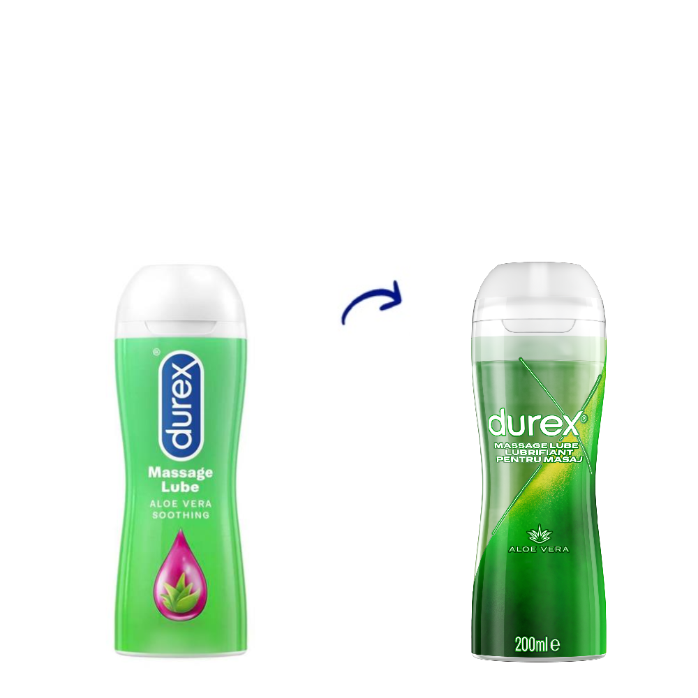 Gel lubrifiant pentru masaj 2 in 1 cu aloe vera, 200ml, Durex