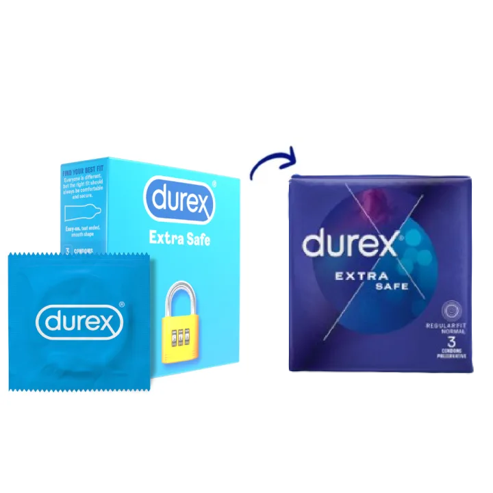 Prezervative Extra Safe, 3 bucati, Durex