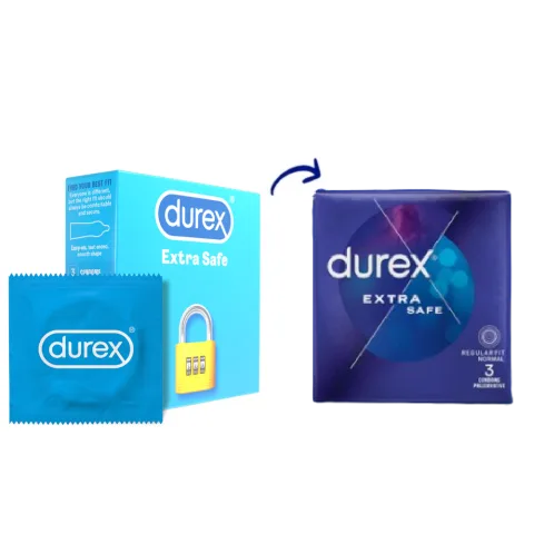 Prezervative Extra Safe, 3 bucati, Durex