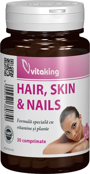 Supliment natural pentru par piele si unghii, 30 comprimate, Vitaking