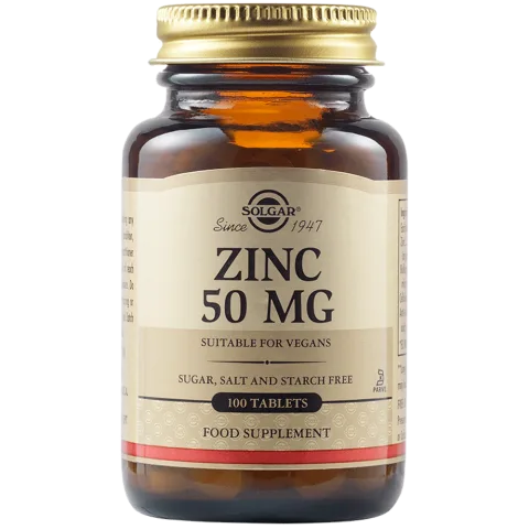 Gluconat de zinc 50mg, 100 tablete, Solgar
