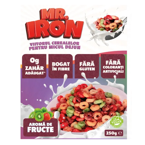 Cereale din ovaz fara zahar si fara gluten Fructe inghetate, 250g, Mr. Iron