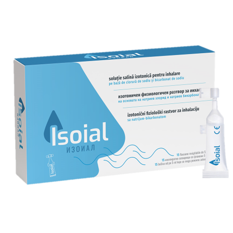 Solutie salina izotonica pentru inhalare Isoial, 15 flacoane x 5ml, NaturPharma