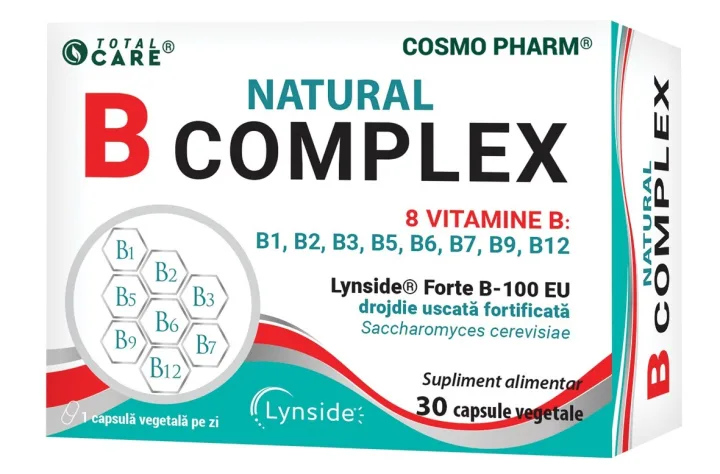 Natural B Complex, 30 capsule vegetale, Cosmopharm