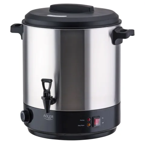 Aparat electric de pasteurizat și fiert Adler AD4538, 28L, 2500W, Termostat 30–110°C, Robinet integrat, Keep-Warm, Inox
