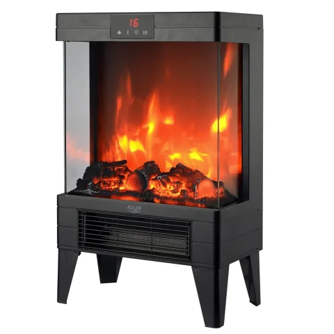 Resigilat!Semineu electric Adler AD7755, 2000W, sticla securizata, efect flacara 3D, 2 trepte