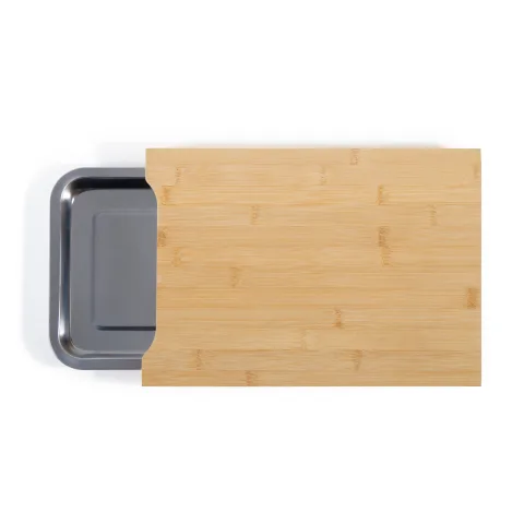 Tocator de lemn cu tava din inox Livoo MES140
