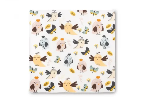 Pernuta inaltator pentru scaun copii Sensillo Birds 32x32x8 cm cu husa detasabila din bumbac,prevazuta cu fermoar,curele reglabile de fixare