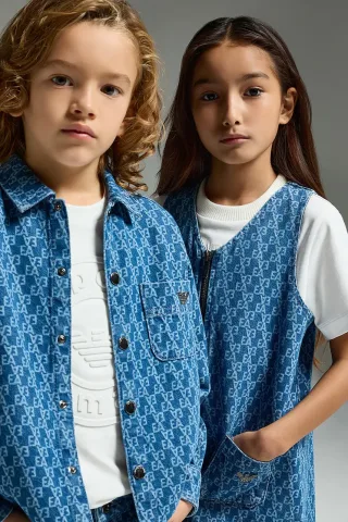 Emporio Armani cămașă din denim pentru copii