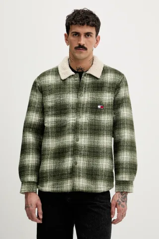 Tommy Jeans geacă cu aspect de cămașă