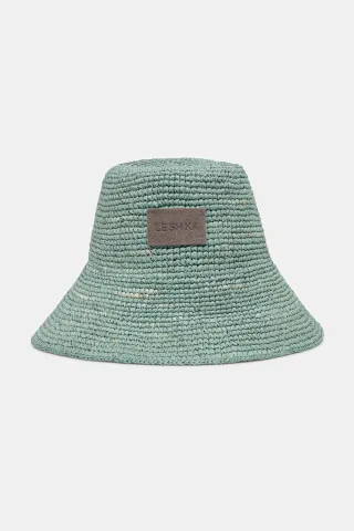 LE SH KA headwear LE SH KA pălărie pentru femei împletită Blue Bucket Hat