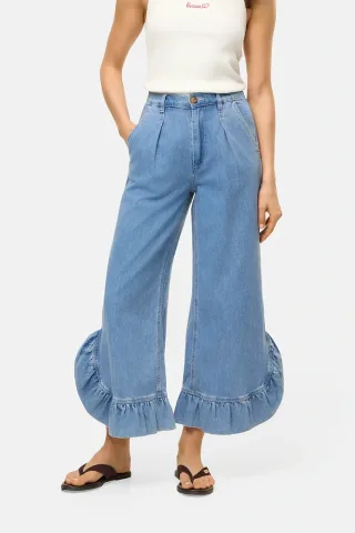 BIZUU pantaloni pentru femei, din denim NELLA
